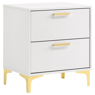 Kendall 2-drawer Nightstand White / CS-224402