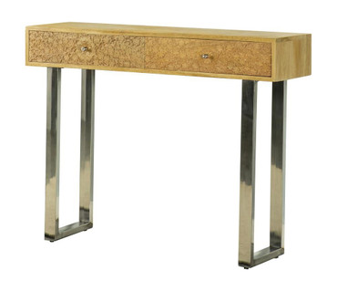 Draco Console Table with Hand Carved Drawers Natural / CS-953512