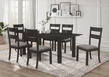 Jakob 5-piece Rectangular Extension Leaf Dining Set Black / CS-115131-S5