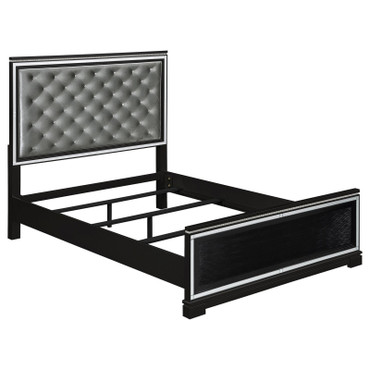 Cappola Wood California King Panel Bed Black / CS-223361KW