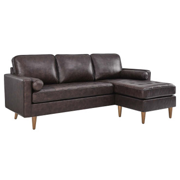 Valour 78" Leather Apartment Sectional Sofa / EEI-5872