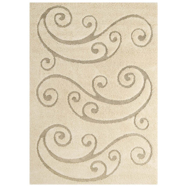 Jubilant Sprout Scrolling Vine 8x10 Shag Area Rug / R-1148-810