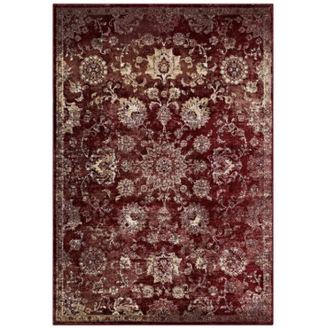 Cynara Distressed Floral Vintage Medallion 5x8 Area Rug / R-1111-58