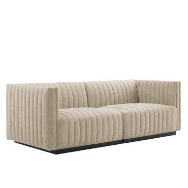Conjure Channel Tufted Upholstered Fabric Loveseat / EEI-5786
