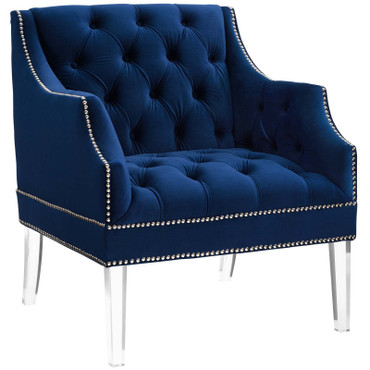 Proverbial Tufted Button Accent Performance Velvet Armchair / EEI-3413