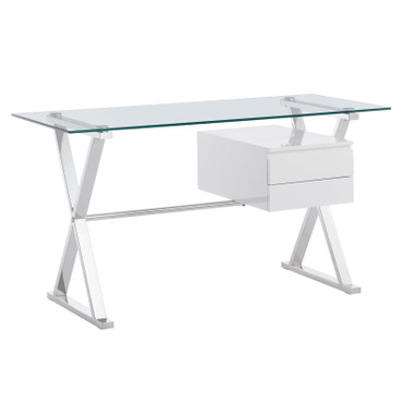 Sector 56" Glass Top Glass Office Desk / EEI-6225