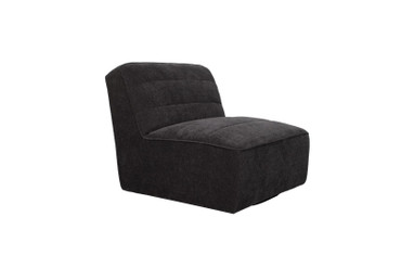 Cobie Upholstered Swivel Armless Chair Dark Charcoal / CS-905713