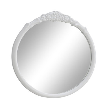 Sylvie 30 x 31 Inch French Provincial Wall Mirror White / CS-969533GWT