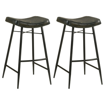 Bayu Leather Upholstered Bar Stool Espresso (Set of 2) / CS-109259