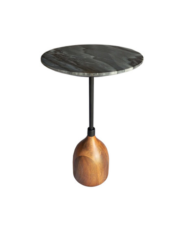 Ophelia Round Marble Top Side Table Black / CS-930253