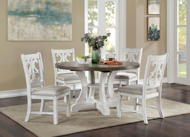 AULETTA 5 Pc. Round Dining Table Set / CM3417GY-RT-5PC