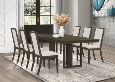 Kelly 7-piece Rectangular Dining Table Set Dark Grey / CS-107961-S7