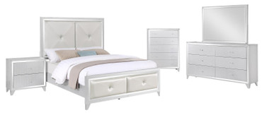 Larue Wood California King Panel Bed Silver / CS-224491KW