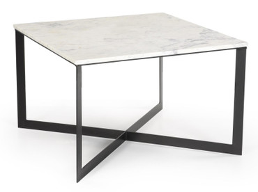Tobin Square Marble Top Coffee Table White and Black / CS-707698