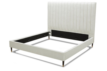 Modrest Hemlock - Contemporary White Fabric Q Bed / VGKK-B606-WHT-BED-Q