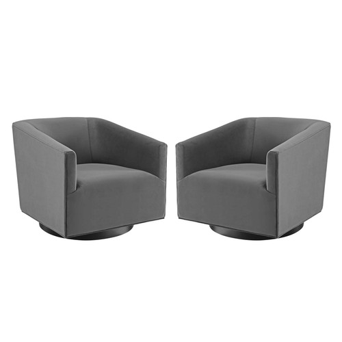 Twist Performance Velvet Swivel Chair Set of 2 / EEI-4427