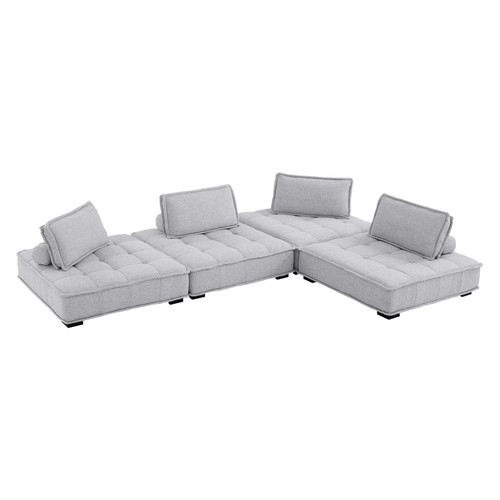 Saunter 4-Piece Tufted Fabric Fabric Sectional Sofa / EEI-5208