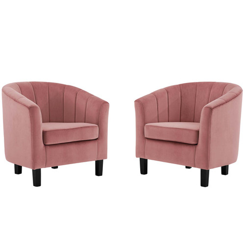 Prospect Channel Tufted Performance Velvet Armchair Set of 2 / EEI-4150
