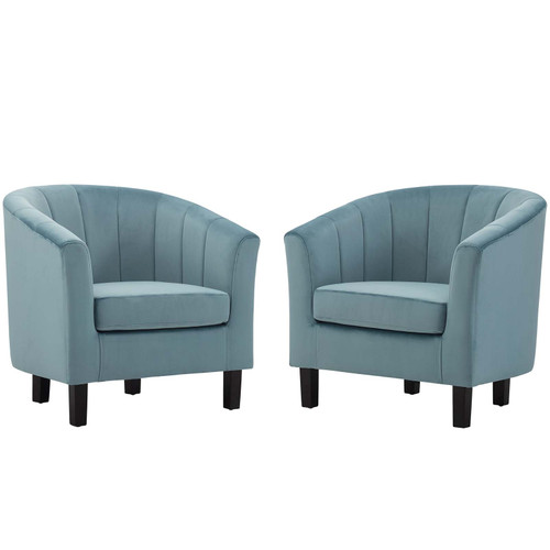 Prospect Channel Tufted Performance Velvet Armchair Set of 2 / EEI-4150