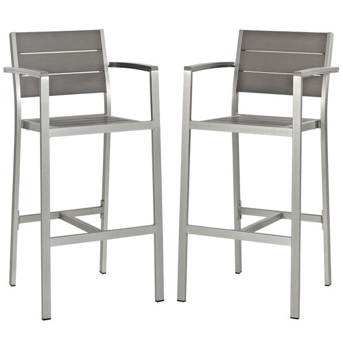 Shore Outdoor Patio Aluminum Bar Stool Set of 2 / EEI-3155