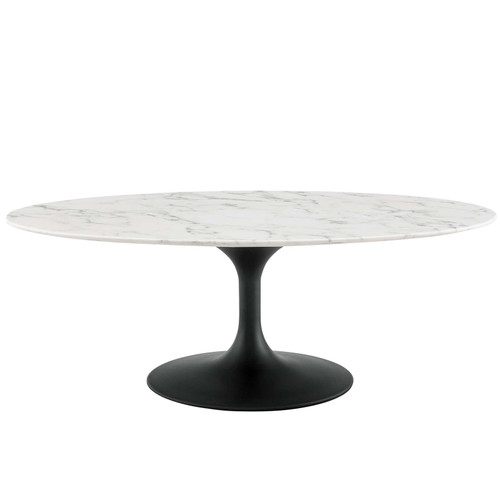 Lippa 48" Oval Faux Marble Coffee Table / EEI-3537