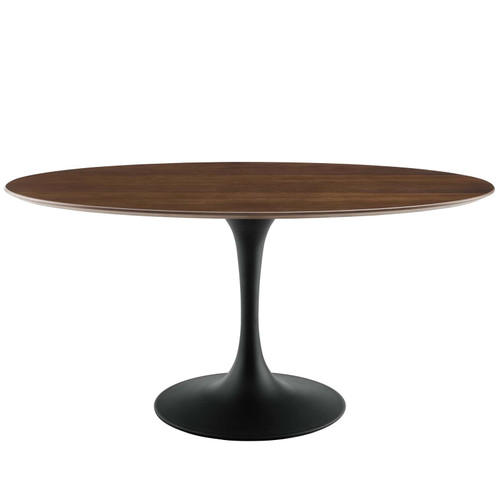 Lippa 60" Oval Walnut Wood Dining Table / EEI-3543