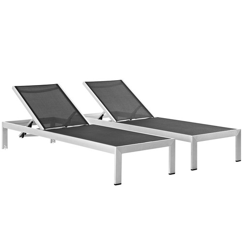 Shore Outdoor Patio Aluminum Chaise Set of 2 / EEI-2472