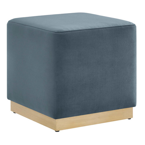 Tilden 17" Square Performance Velvet Upholstered Ottoman / EEI-6640