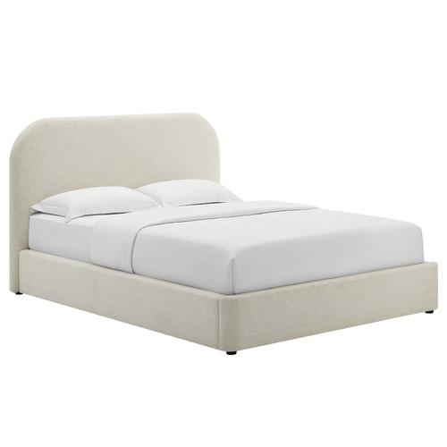 Keynote Upholstered Fabric Curved Full Platform Bed / MOD-7138