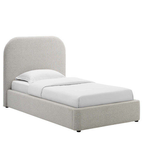 Keynote Upholstered Fabric Curved Twin Platform Bed / MOD-7136