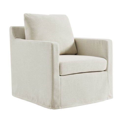 Serene Fabric Slipcovered Swivel Armchair / EEI-6910