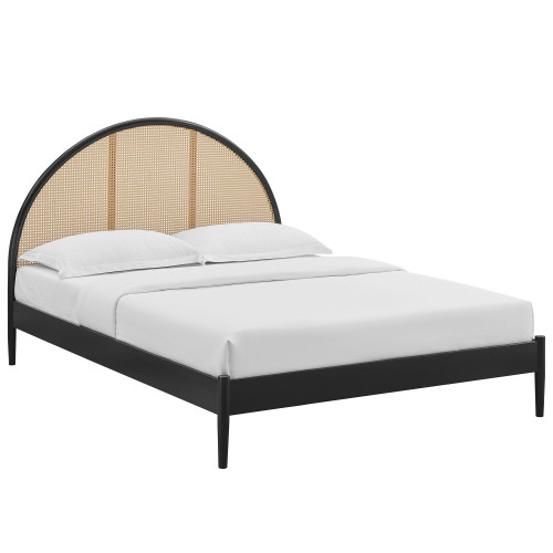 Odette Queen Arched Rattan Cane Platform Bed / MOD-7214