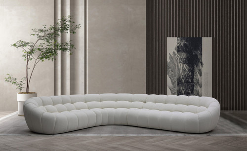 Divani Casa Yolonda - Off-White Fabric Sectional Sofa / VGEV-2126B-WHT-SECT