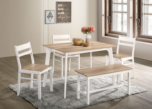 DEBBIE 5 Pc. Dining Table Set w/ Bench / CM3714NT-T-BN-5PK