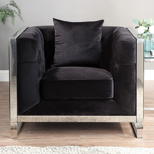 EVADNE Chair w/ Pillow, Black / CM6748BK-CH