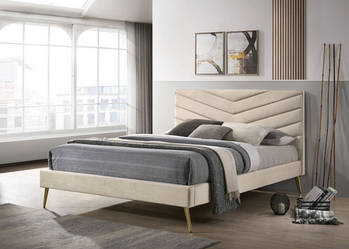 VIVAR Queen Bed, Beige / CM7220BG-Q-BED