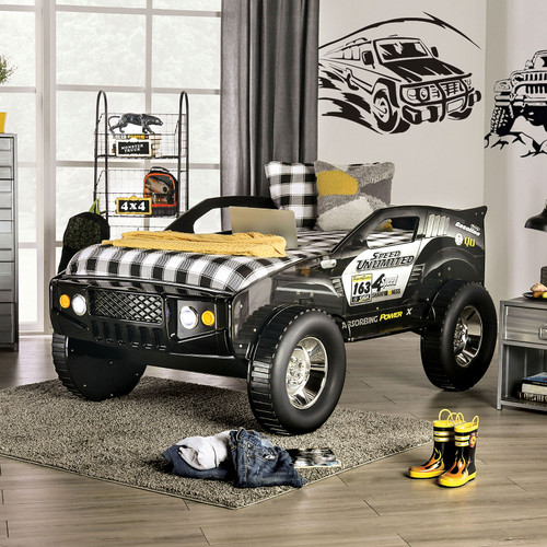 SPEED JUMP BLACK Twin Bed, Black / CM7641-BED