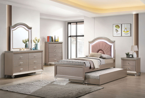 ALLIE Twin Bed, Rose Gold / CM7901RG-T-BED