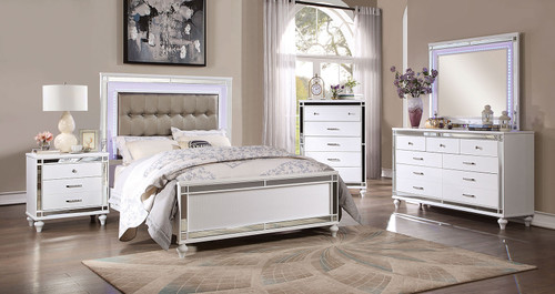 BRACHIUM Cal.King Bed, White / CM7977WH-CK-BED