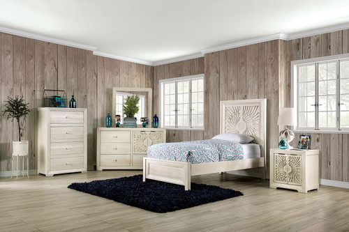 GENEVA Twin Bed, Ivory / EM7080IV-T-BED