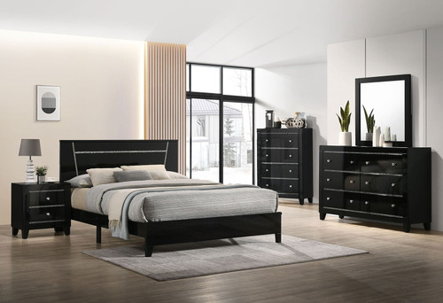 MAGDEBURG Cal.King Bed, Black / FOA7038BK-CK