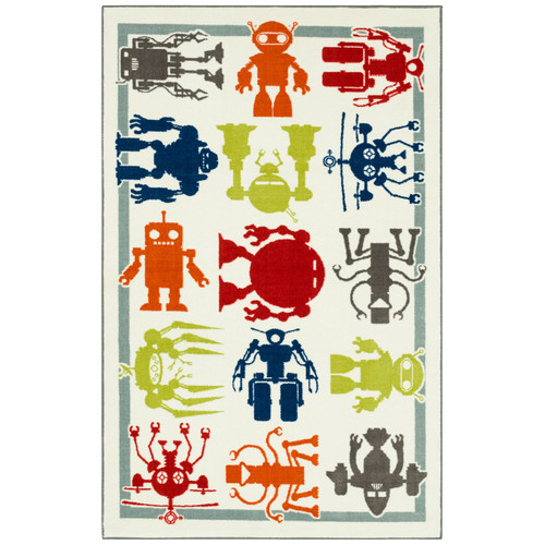 BARON 5' X 8', Area Rug, Robots, Multi/Ivory / RG8204