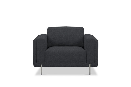 Divani Casa Schmidt - Modern Black Leather Chair / VGKK-KF.7020-CHR-BLK