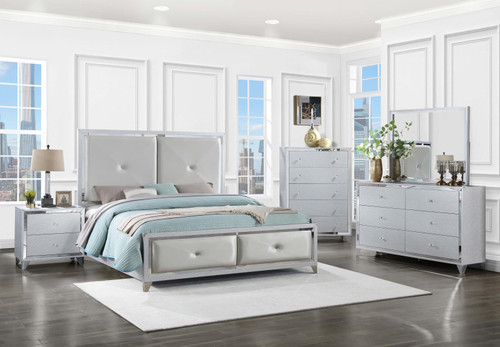 Larue 5-piece California King Bedroom Set Silver / CS-224491KW-S5