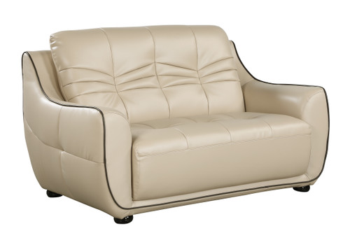 Modern Leather Upholstered Loveseat / 2088-BEIGE-L