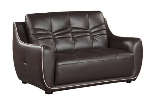 Modern Leather Upholstered Loveseat / 2088-BROWN-L