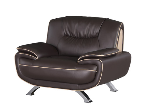 40" Modern Leather Upholstered Chair in Brown / 405-BROWN-CH