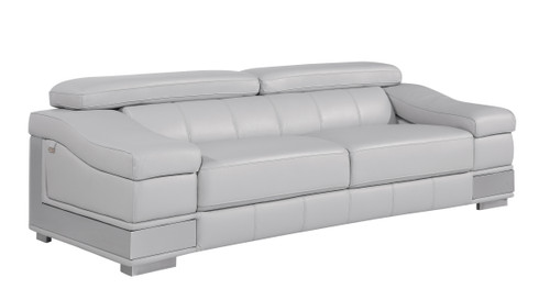 92" Modern Genuine Italian Leather Sofa in Light Gray / 415-LIGHT_GRAY-S