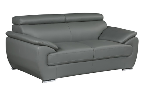 Modern Leather Upholstered Recliner Loveseat in Gray / 4571-GRAY-L