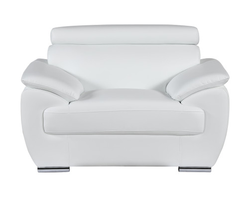 38" Modern Leather Upholstered Chair in White / 4571-WHITE-CH